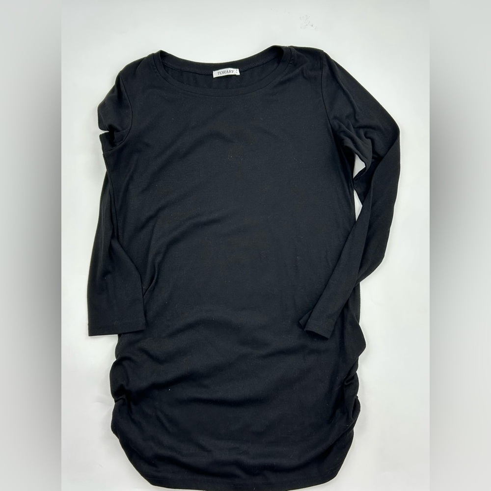 TORARY Extra Long Black Long Sleeve Top - Picture 3 of 6